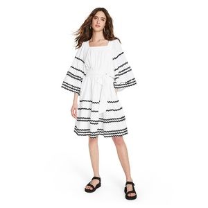 Linen flare sleeve dress